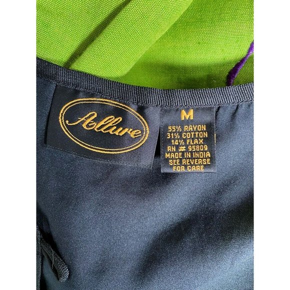 Allure Womens Jacket Green Blue Floral Long Sleeve Toggle Embroidered M - Picture 11 of 12